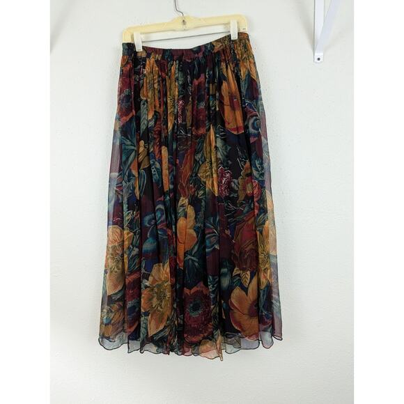 Gail Garner Plus San Francisco sz 3X 100% rayon Skirt midi to maxi colorful 4630 - Picture 4 of 5